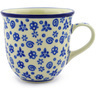 Polish Pottery Cup 6 oz Blue Confetti