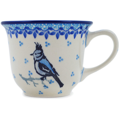 Polish Pottery Cup 6 oz Blue Grove