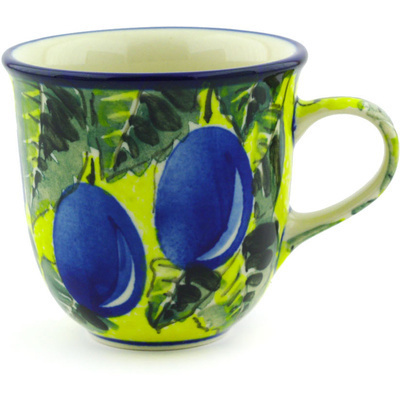 Polish Pottery Cup 6 oz Blue Olives UNIKAT
