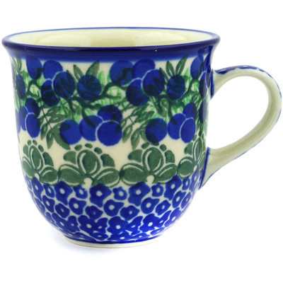Polish Pottery Cup 6 oz Blueberry Fields Forever