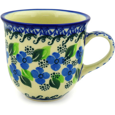 Polish Pottery Cup 6 oz Lime Flower