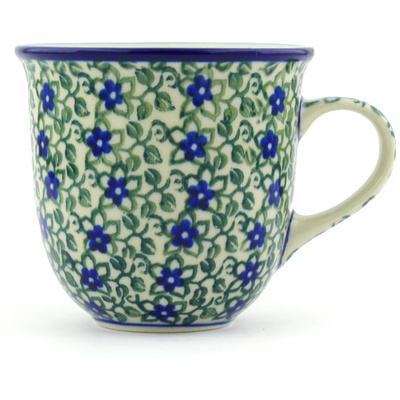 Polish Pottery Cup 6 oz Lobelia Vines