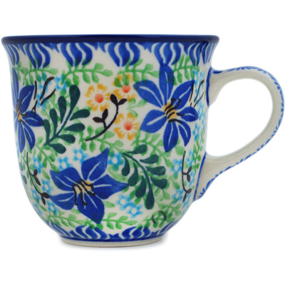 Polish Pottery Cup 6 oz Midnight Lilies UNIKAT