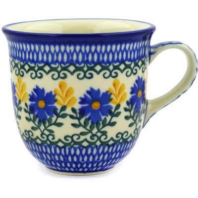 Polish Pottery Cup 6 oz Royal Daisy
