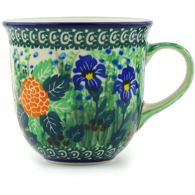 Polish Pottery Cup 6 oz Spring Garden UNIKAT