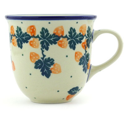 Polish Pottery Cup 6 oz Strawberry Delight
