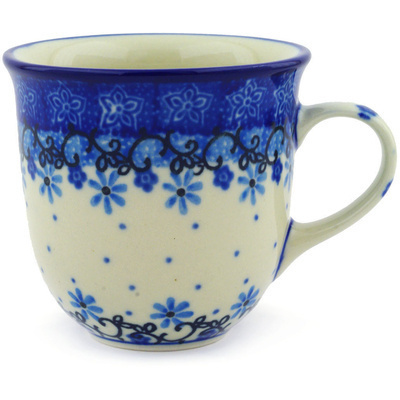 Polish Pottery Cup 6 oz Winter Star Flowers