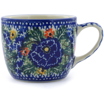Polish Pottery Cup 7 oz Dancing Pansies UNIKAT