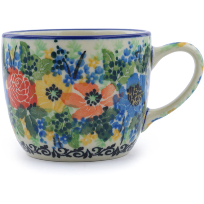 Polish Pottery Cup 7 oz Delightful Theme UNIKAT