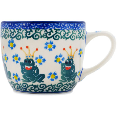 Polish Pottery Cup 7 oz Frog Prince
