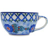 Polish Pottery Cup 7 oz Latice Daisy UNIKAT