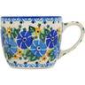 Polish Pottery Cup 7 oz Periwinkle Ring UNIKAT