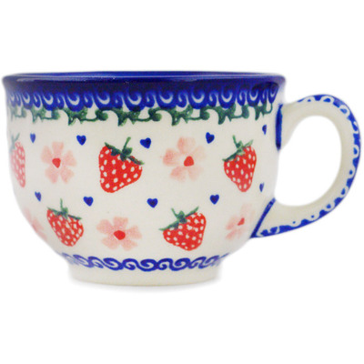 Polish Pottery Cup 8 oz Berry Blossom