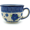 Polish Pottery Cup 8 oz Bleu-belle Fleur