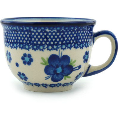 Polish Pottery Cup 8 oz Bleu-belle Fleur