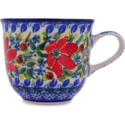 Polish Pottery Cup 8 oz Blooming Daisies UNIKAT