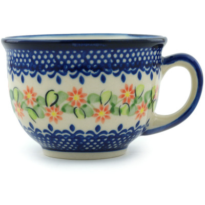 Polish Pottery Cup 8 oz Elegant Garland