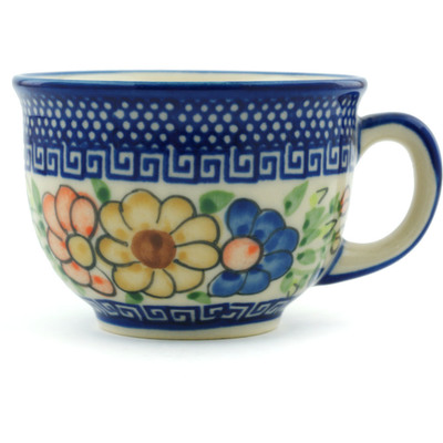 Polish Pottery Cup 8 oz Fall Garden UNIKAT