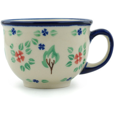 Polish Pottery Cup 8 oz Falling Leaves