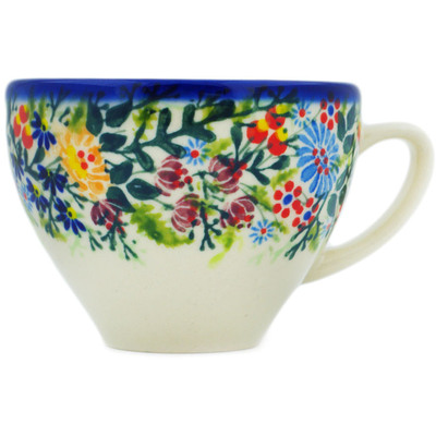 Polish Pottery Cup 8 oz Floral Abundance UNIKAT