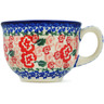 Polish Pottery Cup 8 oz Fluctuating Pansy&#039;s