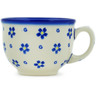 Polish Pottery Cup 8 oz Forget Me Not Swirls