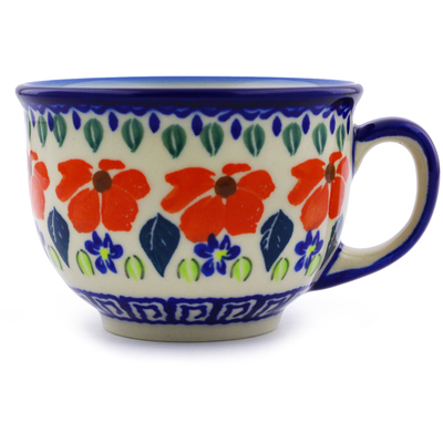 Polish Pottery Cup 8 oz Grecian Fields