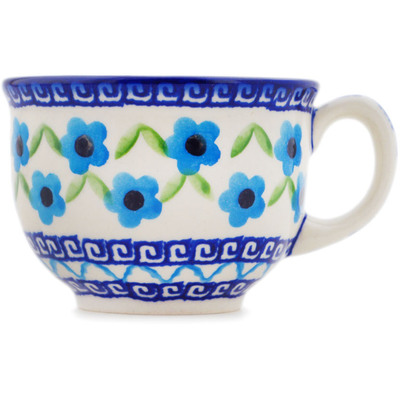 Polish Pottery Cup 8 oz Greek Daisies