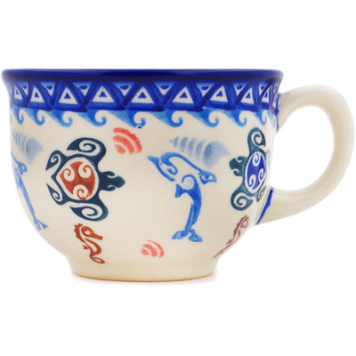 Polish Pottery Cup 8 oz Hawaiian Sea Turtle - Honu