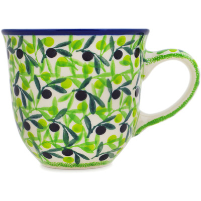 Polish Pottery Cup 8 oz Olive Grove UNIKAT