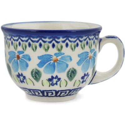 Polish Pottery Cup 8 oz Pansy Morning