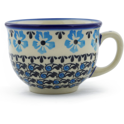 Polish Pottery Cup 8 oz Pansy Plenty