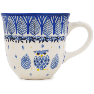 Polish Pottery Cup 8 oz Pastel Hooter UNIKAT