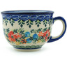 Polish Pottery Cup 8 oz Ring Of Flowers UNIKAT