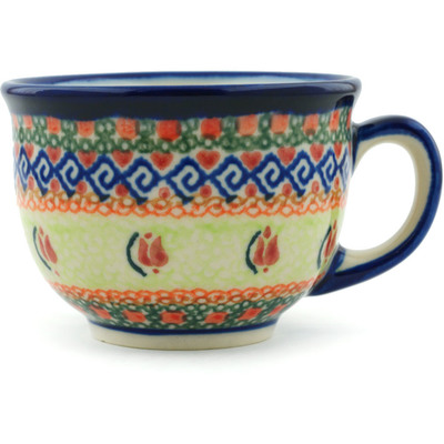 Polish Pottery Cup 8 oz Ring Of Roses