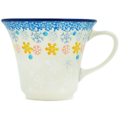 Polish Pottery Cup 8 oz Snow Bliss