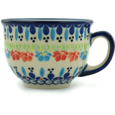 Polish Pottery Cup 8 oz Spring Flowers