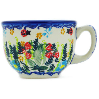 Polish Pottery Cup 8 oz Spring  Garden Berries UNIKAT