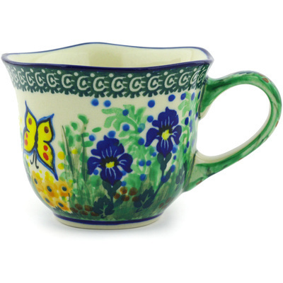 Polish Pottery Cup 8 oz Spring Garden UNIKAT
