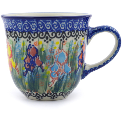Polish Pottery Cup 8 oz Spring Iris UNIKAT