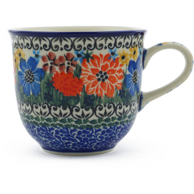 Polish Pottery Cup 8 oz Sprouting Spring UNIKAT