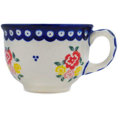 Polish Pottery Cup 8 oz Sunny Side Blooms