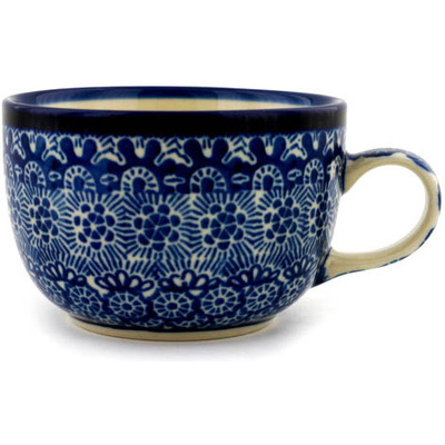 Polish Pottery Cup 9 oz Winter Frost