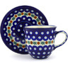 Polish Pottery Cup with Saucer 10 oz Mosquito