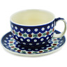 Polish Pottery Cup with Saucer 13 oz Mosquito