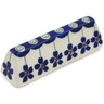 Polish Pottery Cutlery Rest 3&quot; Flowering Peacock