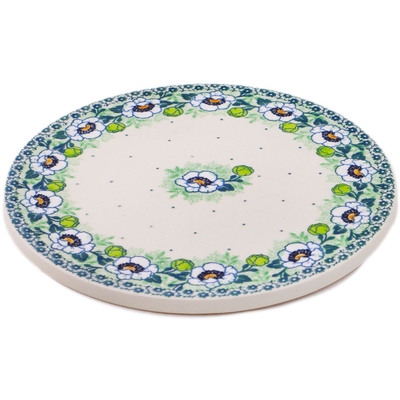 Polish Pottery Cutting Board 0&quot; Green Flora