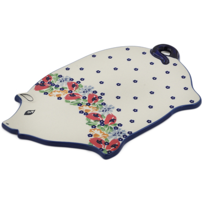 Polish Pottery Cutting Board 10&quot; Flower Garden UNIKAT