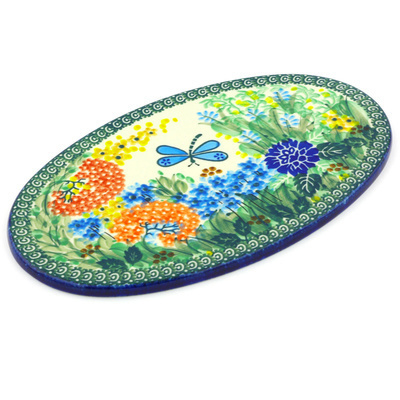 Polish Pottery Cutting Board 10&quot; Garden Delight UNIKAT