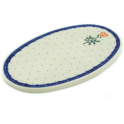 Polish Pottery Cutting Board 10&quot; Single Rose